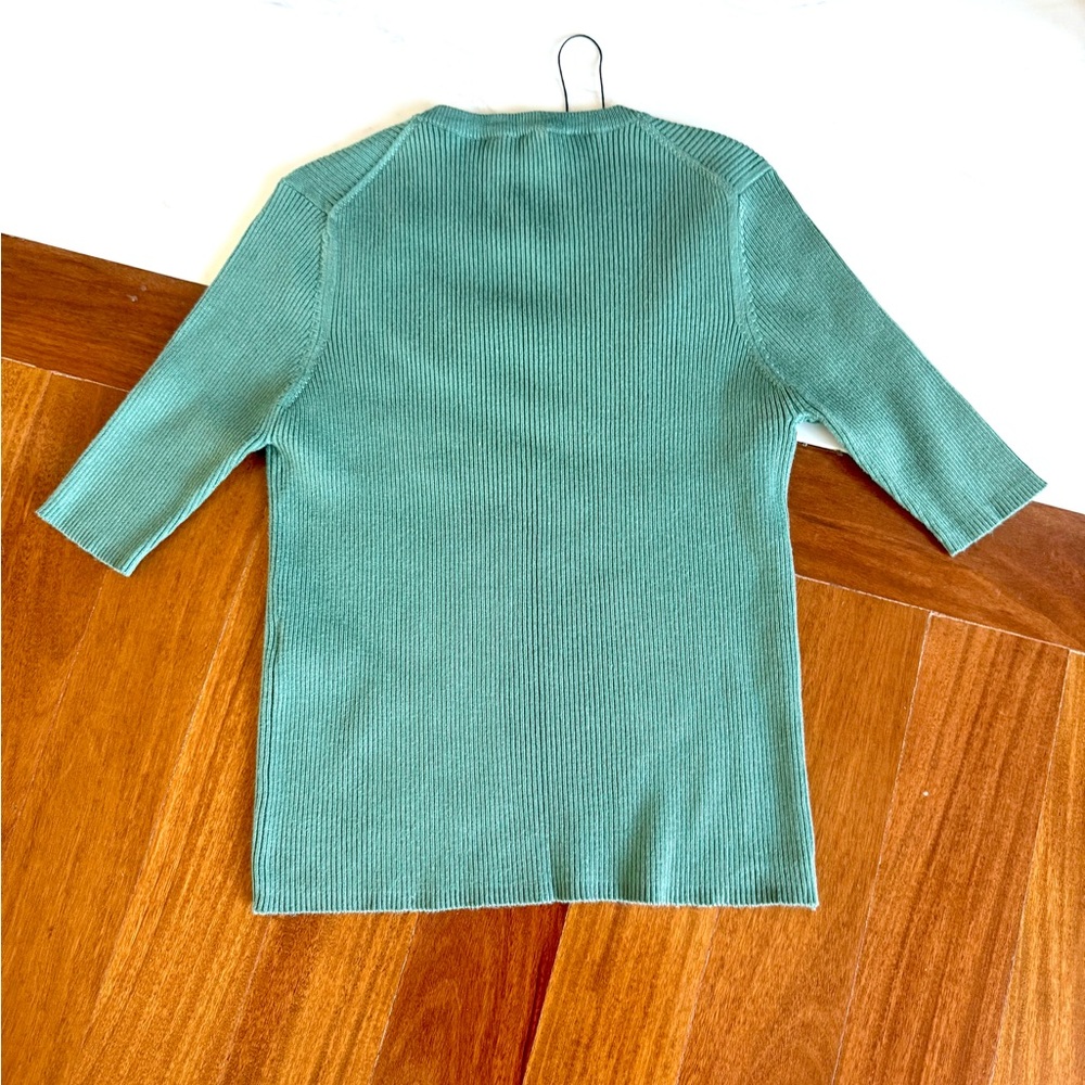 ZARA Women Ribbed Top Blouse Shirts ๐ pistachio green color Size S layer top - Picture 10 of 14